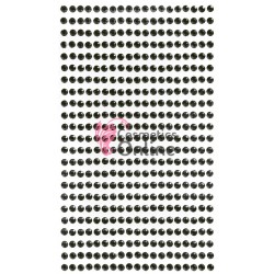 Strasuri din acril pentru make-up, par sau corp cu adeziv SGS011BB Negre de 6mm 320 buc